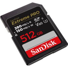 Sandisk 512GB SDXC Extreme Pro 280MB/s UHS-II V60 Kart