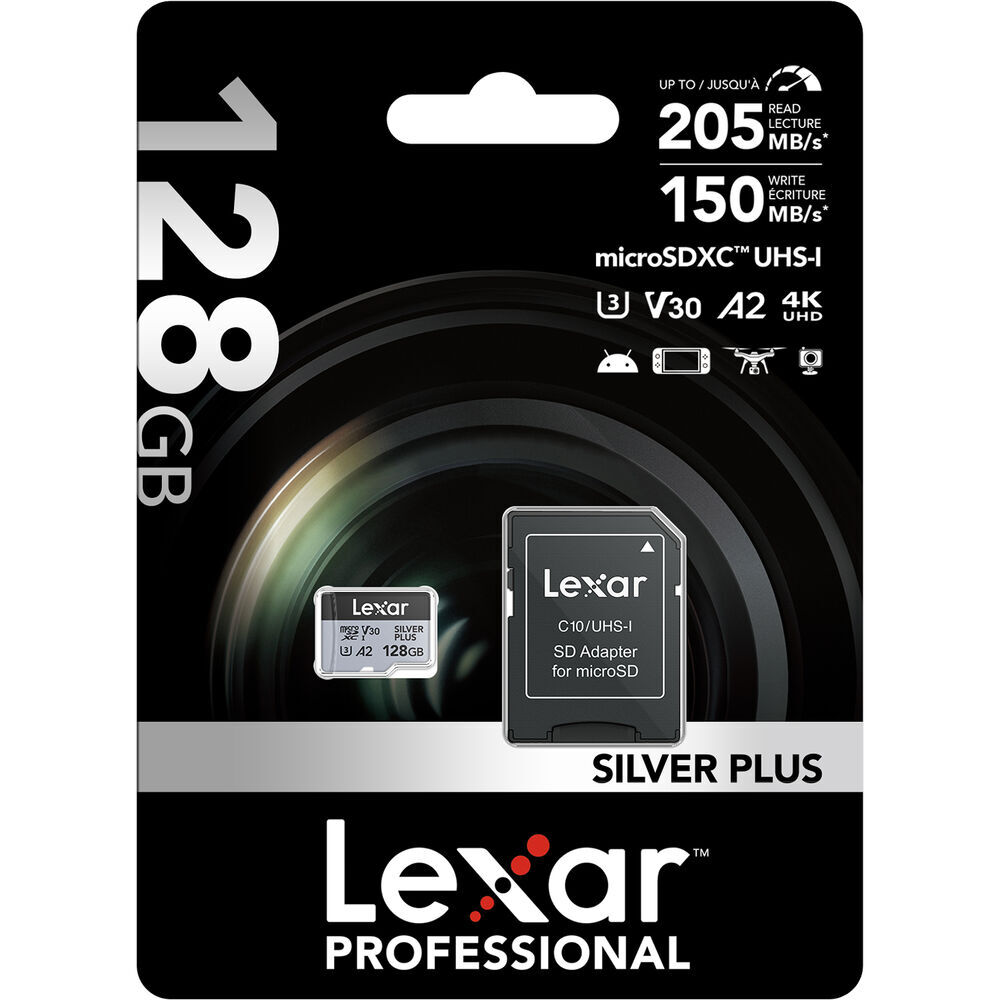Lexar 128GB Silver Plus 205MB/s microSDXC Kart