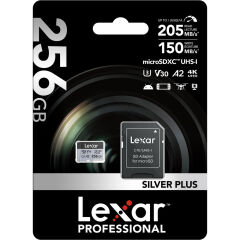 Lexar 256GB Silver Plus 205MB/s microSDXC Kart
