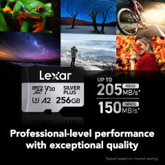Lexar 256GB Silver Plus 205MB/s microSDXC Kart