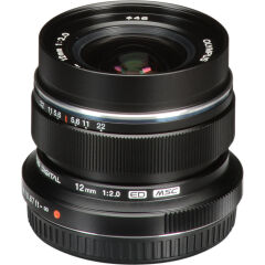 Olympus M.Zuiko Digital ED 12mm f/2 Lens (Siyah)