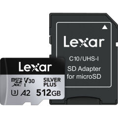Lexar 512GB Silver Plus 205MB/s microSDXC Kart