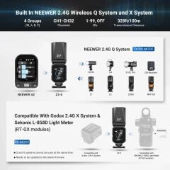 Neewer Z3R-S Sony Uyumlu 100W Yuvarlak Kafa Akülü Tepe Flaşı