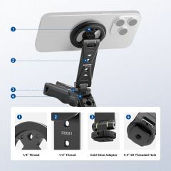 Neewer DS031 Profesyonel Manyetik Telefon Tripod Bağlantı Aparatı