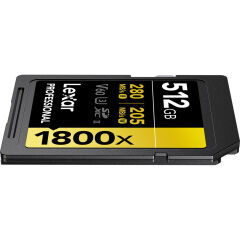 Lexar 512GB Gold 1800x V60 UHS-II SDXC Hafıza Kartı