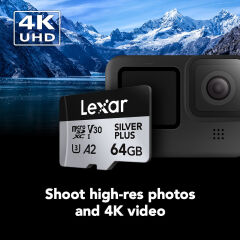 Lexar 64GB Silver Plus 205MB/s microSDXC Kart