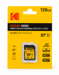 Kodak 128GB UHS-I U3 A2 V30Ultra SDXC Kart