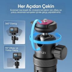Ulanzi TT24 CKA 146cm Selfie Stick Tripod Kamera ve Telefon Uyumlu