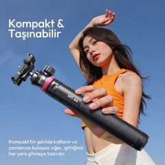 Ulanzi MT-44 149cm 2si 1 Arada Hızlı Açılır Selfie Çubuğu Tripod Telefon Kamera Uyumlu