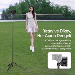 Ulanzi MT-44 149cm 2si 1 Arada Hızlı Açılır Selfie Çubuğu Tripod Telefon Kamera Uyumlu
