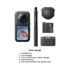 Insta360 X6 8K 360 Aksiyon Kamera