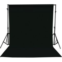 GDX 3x3 Metre Siyah Kumaş Fon Perde Yıkanabilir (Stand Hariç)