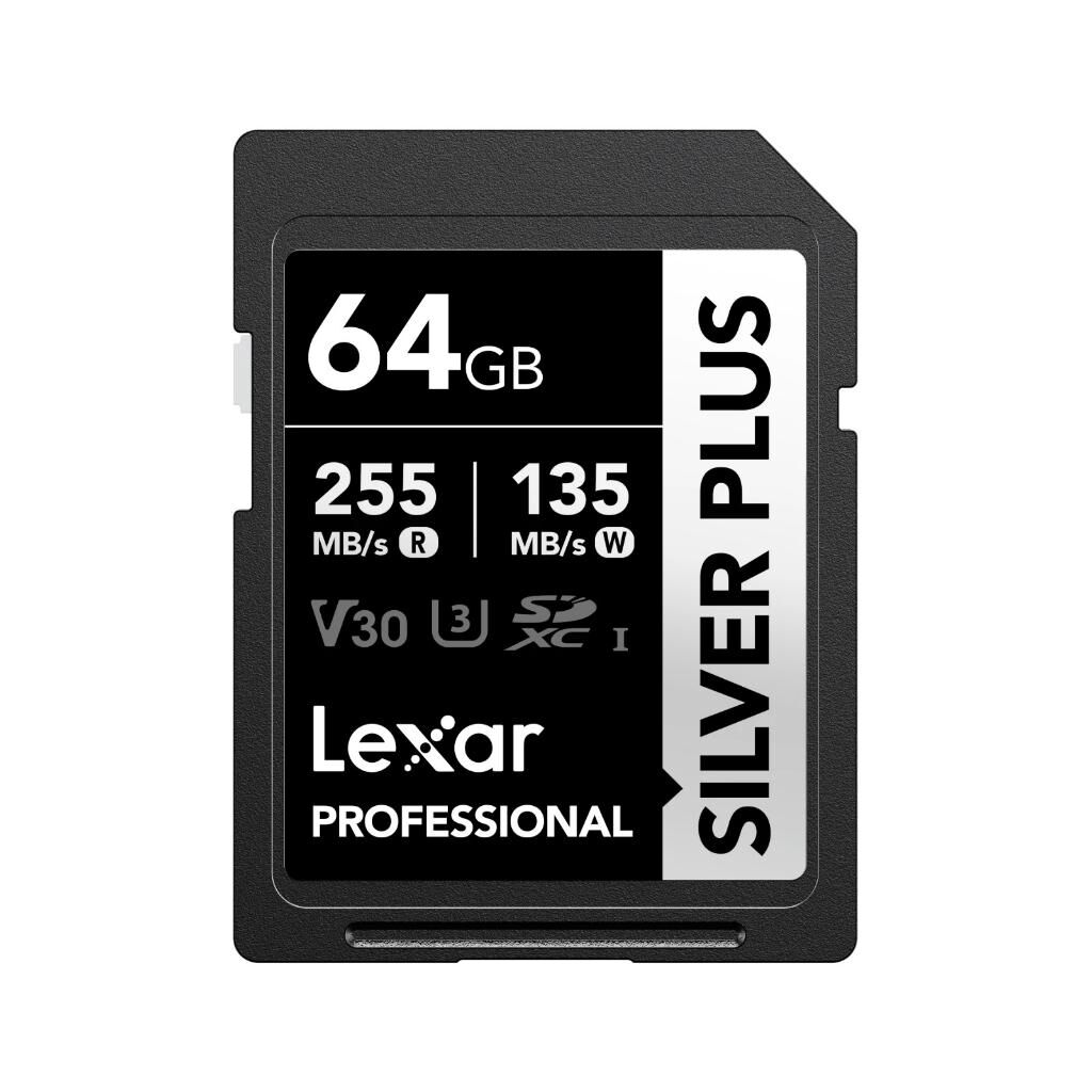 Lexar 64GB Silver Plus 255MB/s SDXC Kart